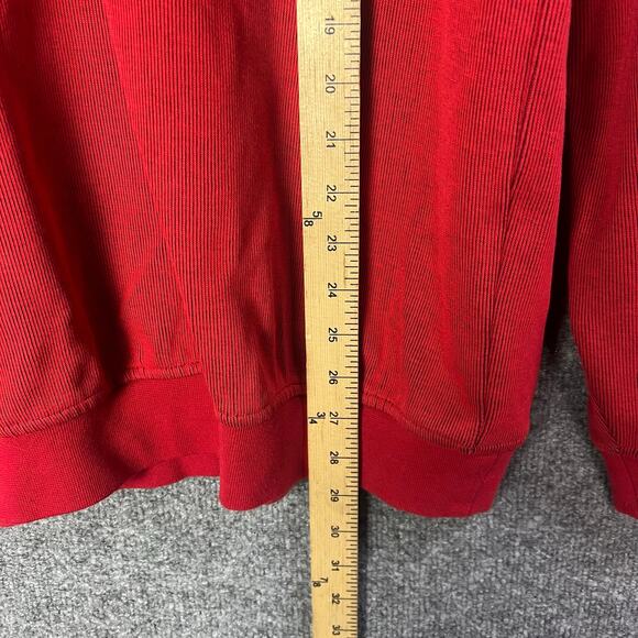 Bugatti Sweater Mens XXLarge Red Soft cotton Quarter Zip Long Sleeve LOGO - Picture 6 of 10